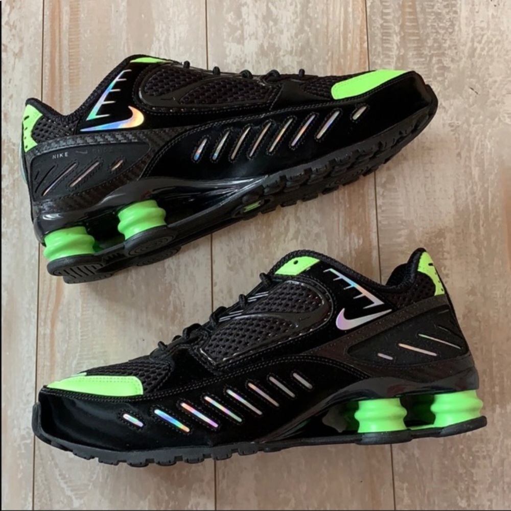 NWB! Nike Shox Enigma SP Black Lime Blast Sneakers - Picture 2 of 15